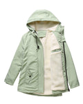 Fleece Lined Anorak Coat With Hood - Mint-Green