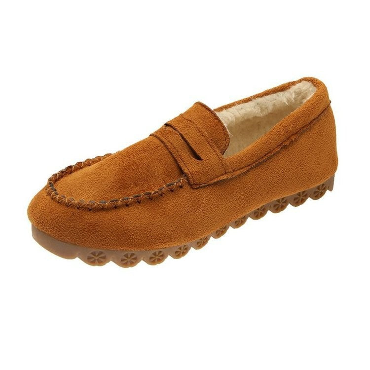 Fleece Lined Penny Moccasin Loafers - Light Brown