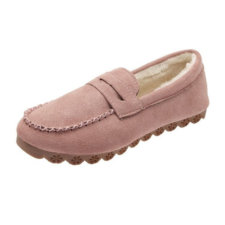 Fleece Lined Penny Moccasin Loafers - Pink