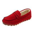 Fleece Lined Penny Moccasin Loafers - Red