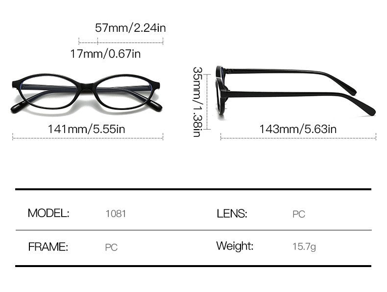 Petite Oval Frame Retro Eyeglasses - view 1