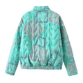 Bandana Paisley Print Zip Up Jacket - Green