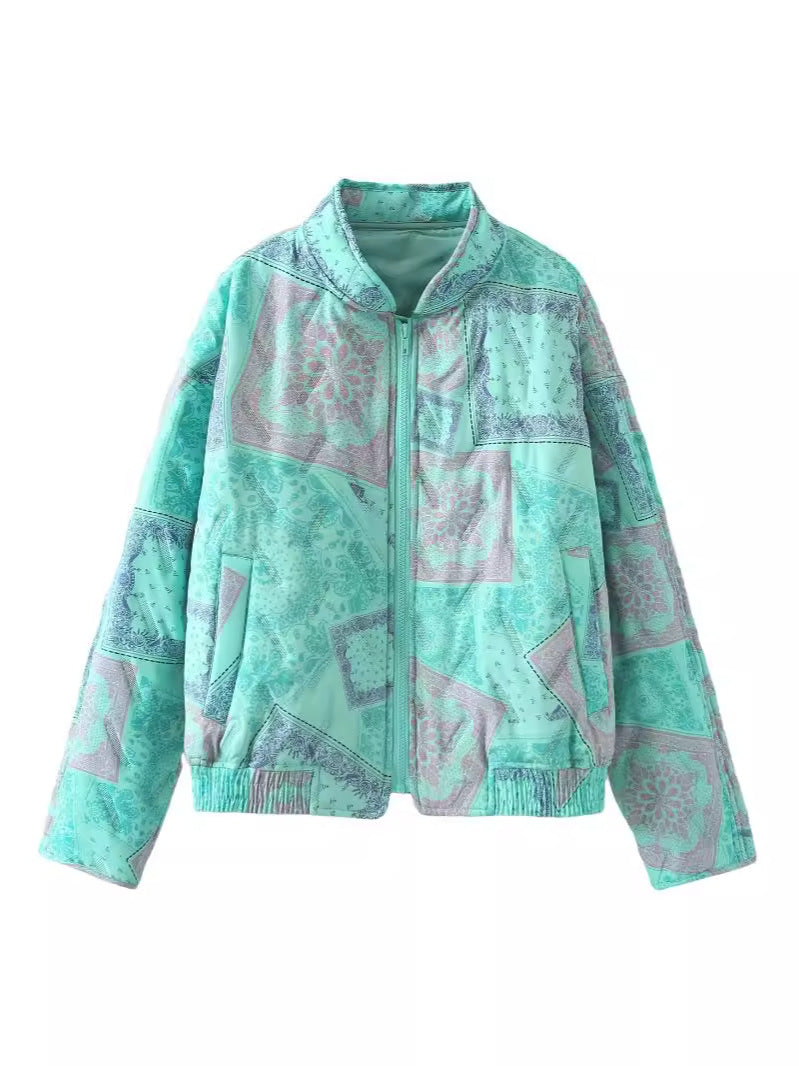 Bandana Paisley Print Zip Up Jacket - view 1
