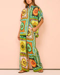 Bold Floral Print Shirt And Trouser Set - Decor