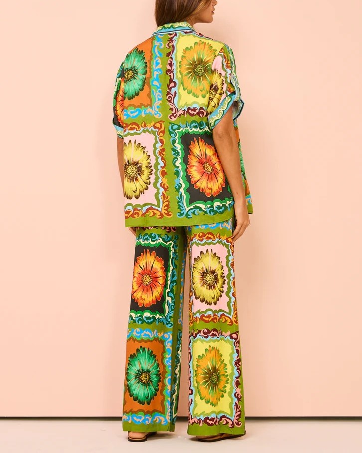 Bold Floral Print Shirt And Trouser Set - Decor - 2