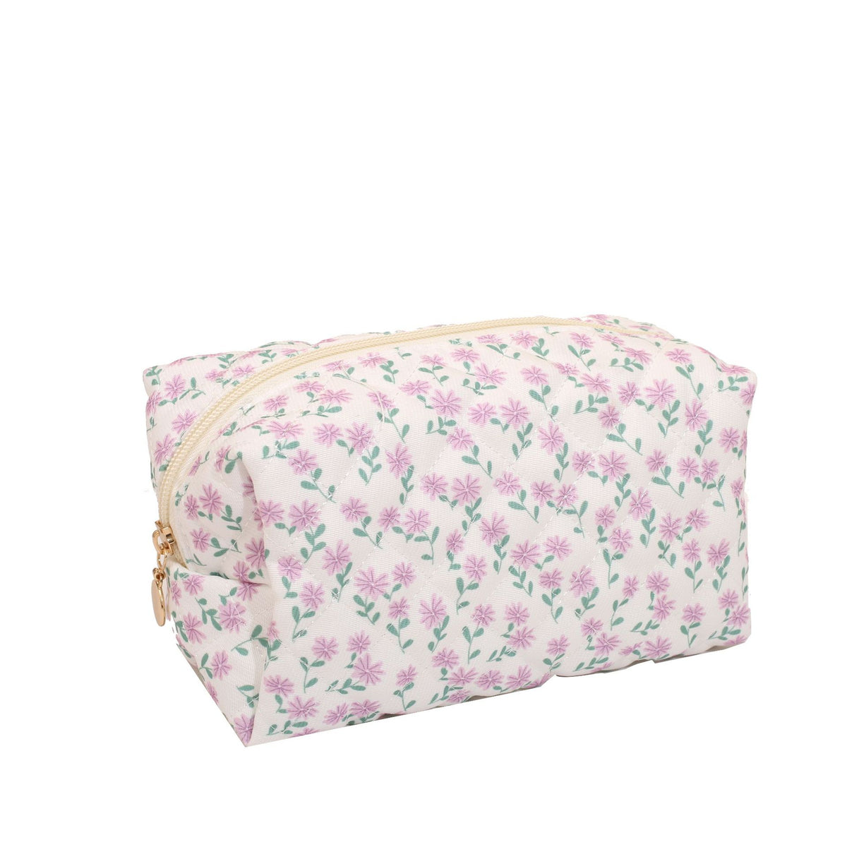 Quilted Cotton Zip Pouch Toiletry Bag - C11