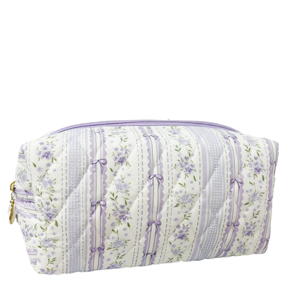 Quilted Cotton Zip Pouch Toiletry Bag - C20