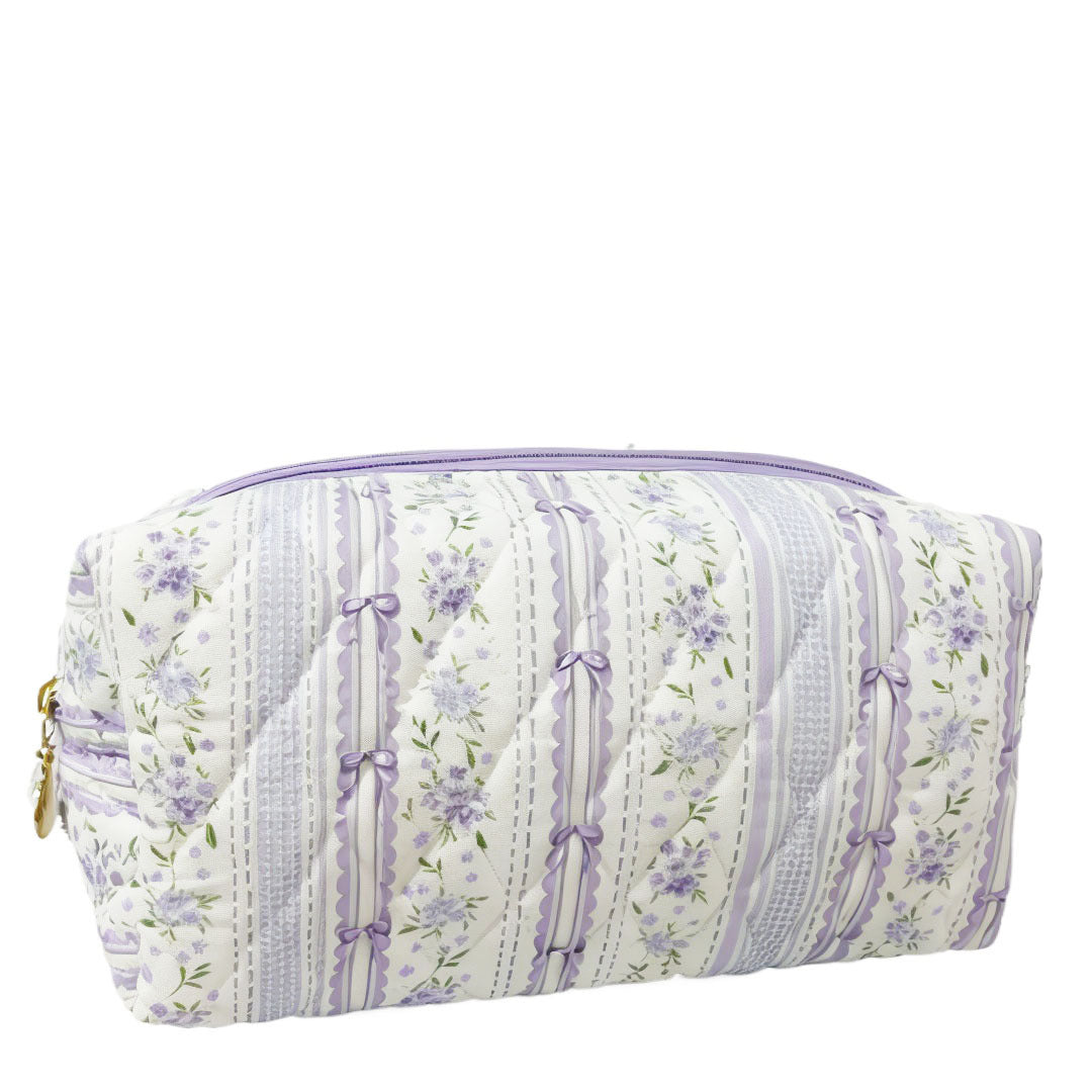 Quilted Cotton Zip Pouch Toiletry Bag - C20
