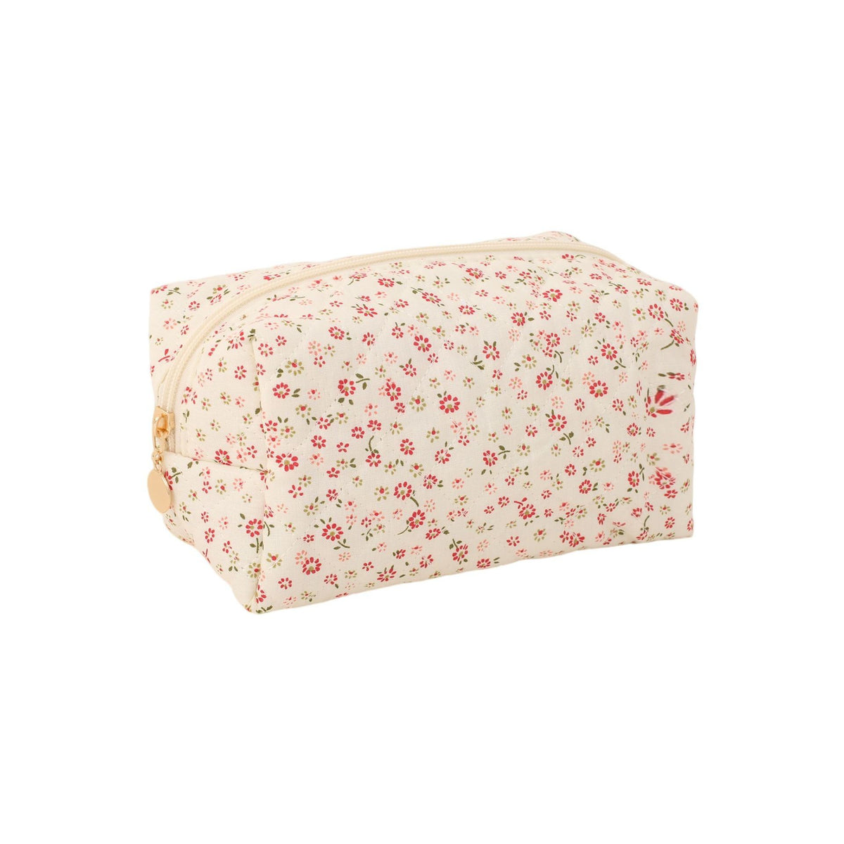 Quilted Cotton Zip Pouch Toiletry Bag - C21