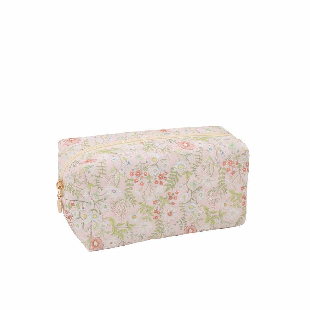 Quilted Cotton Zip Pouch Toiletry Bag - C22