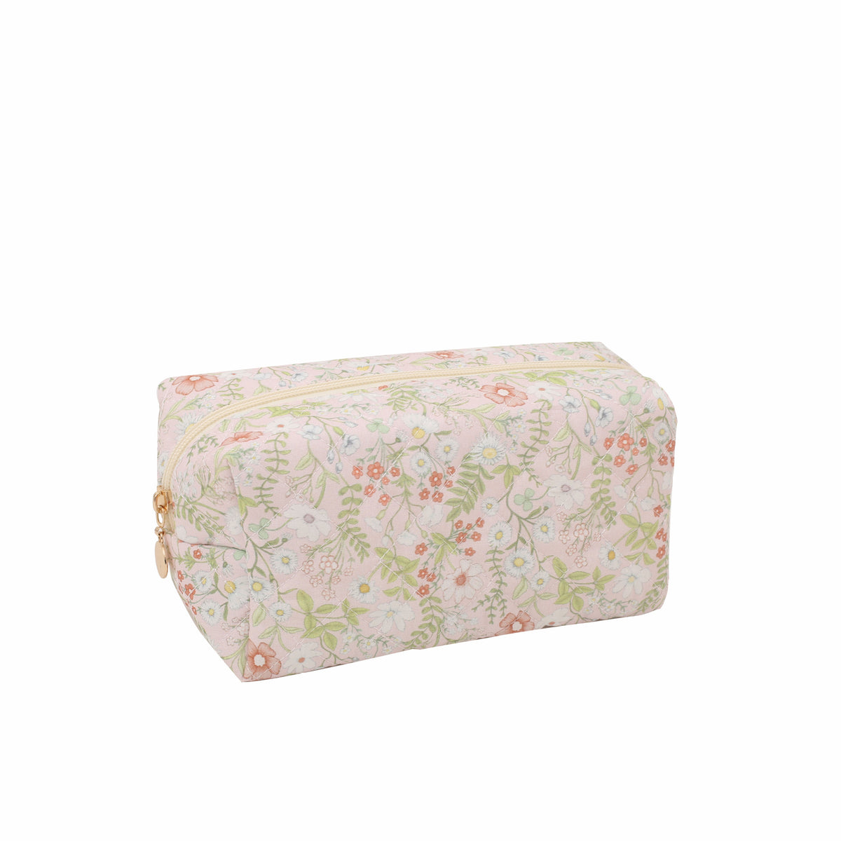 Quilted Cotton Zip Pouch Toiletry Bag - C22