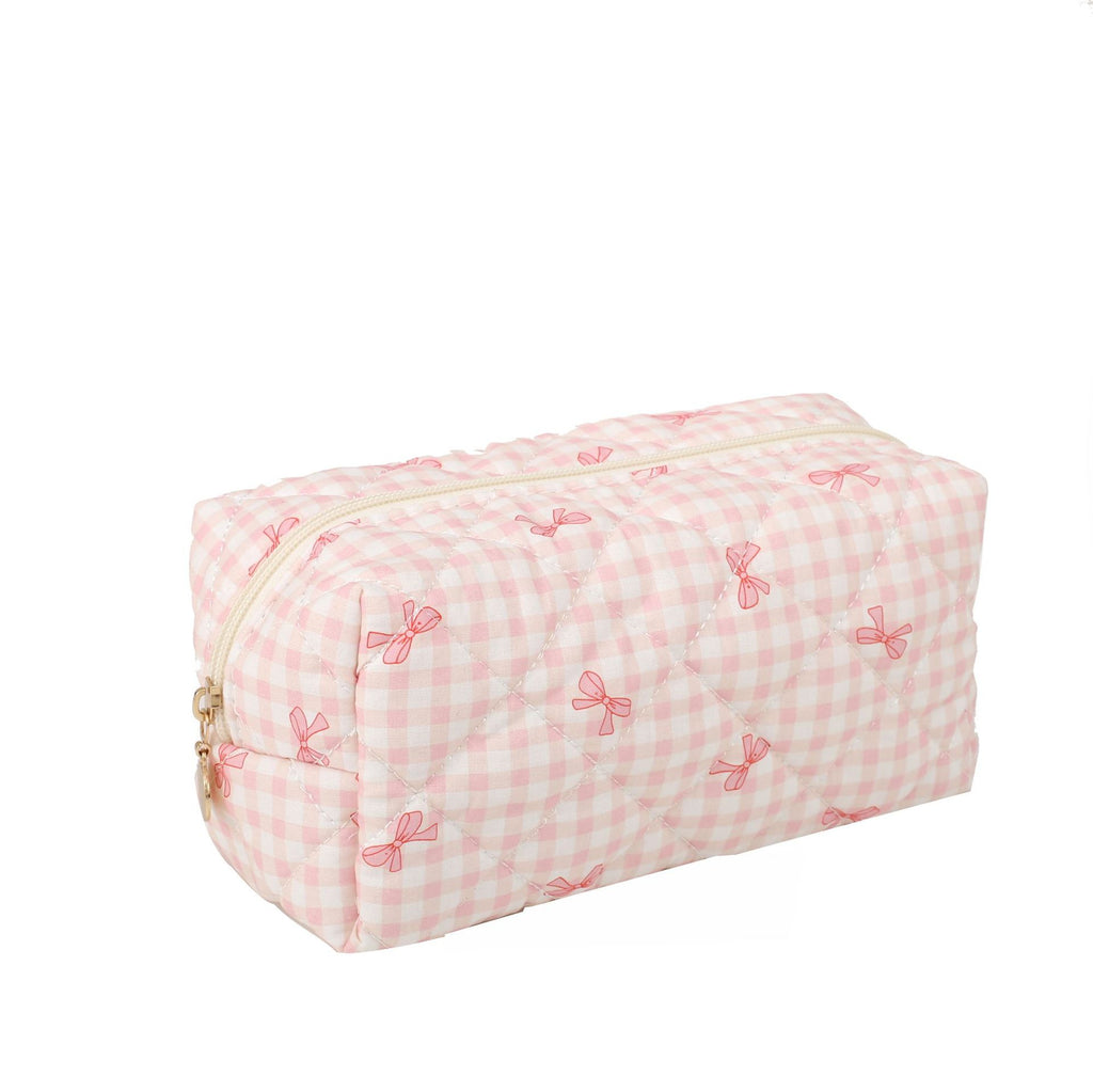 Quilted Cotton Zip Pouch Toiletry Bag - C23