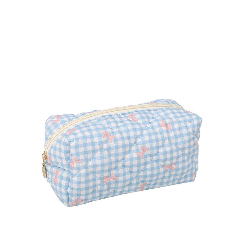 Quilted Cotton Zip Pouch Toiletry Bag - C24