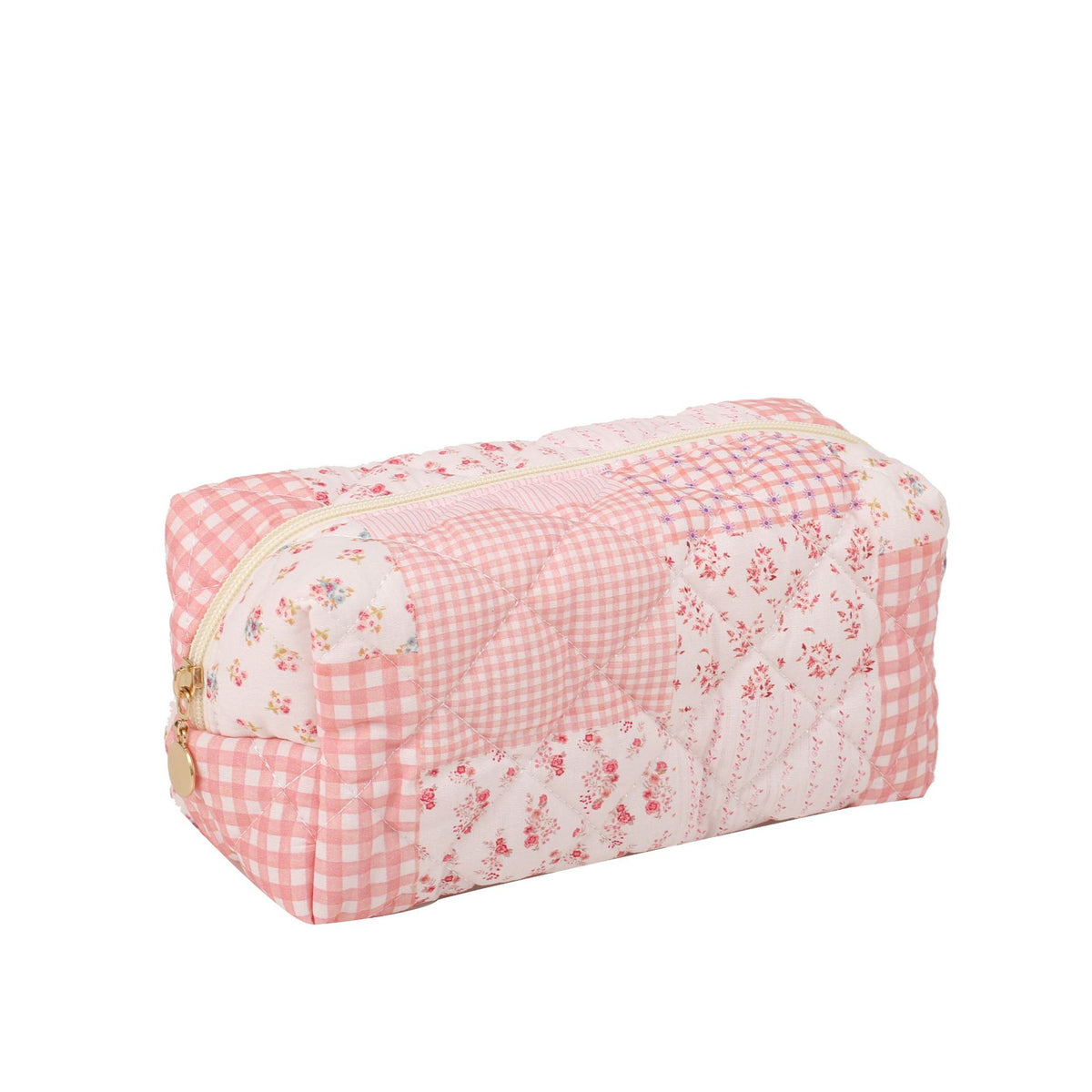 Quilted Cotton Zip Pouch Toiletry Bag - C25