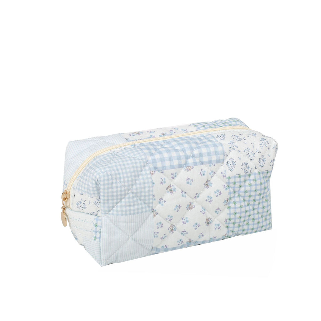 Quilted Cotton Zip Pouch Toiletry Bag - C26