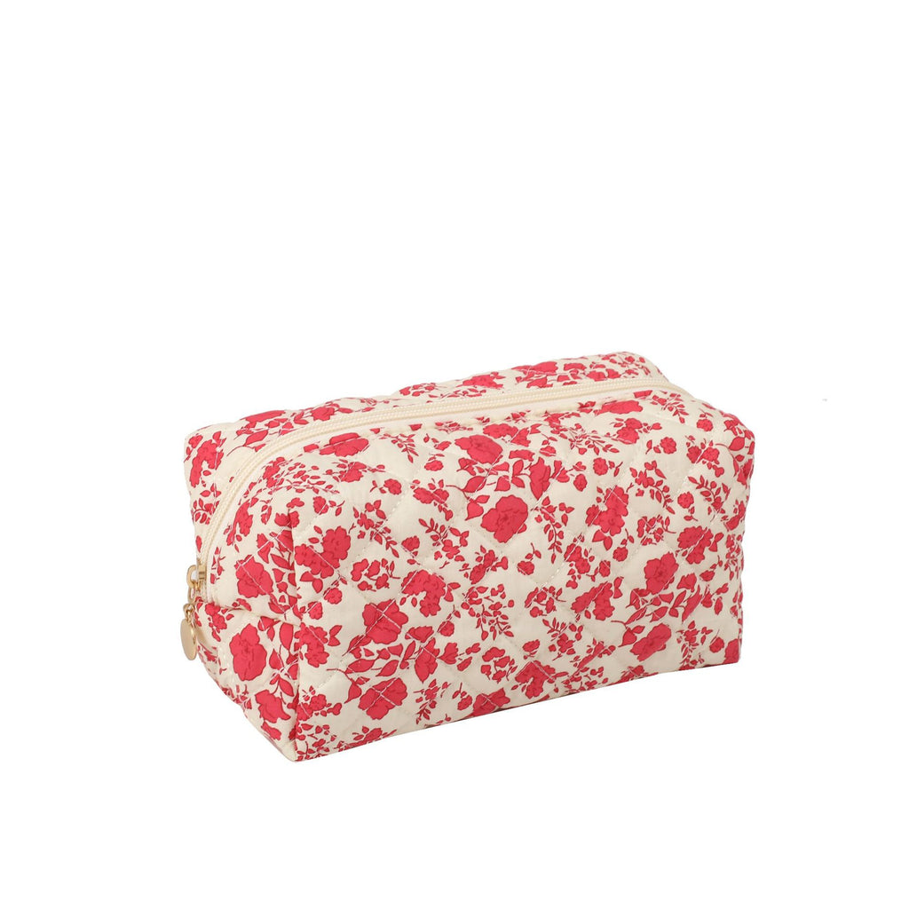 Quilted Cotton Zip Pouch Toiletry Bag - C27