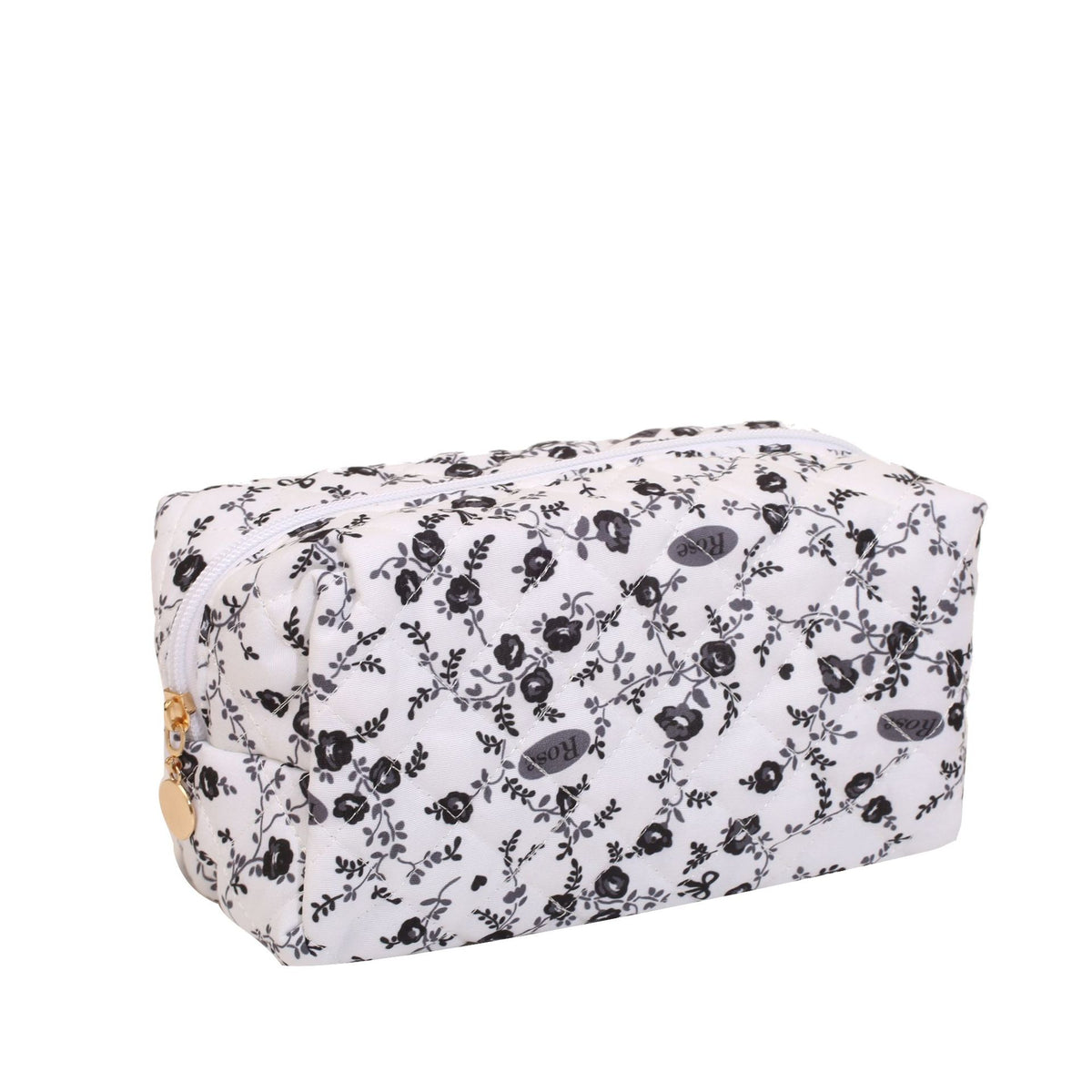 Quilted Cotton Zip Pouch Toiletry Bag - C3