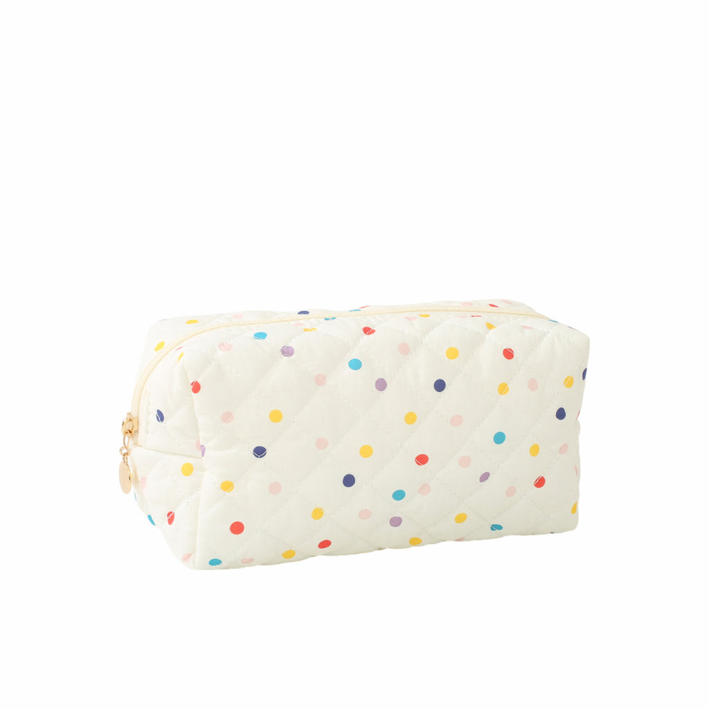Quilted Cotton Zip Pouch Toiletry Bag - C33