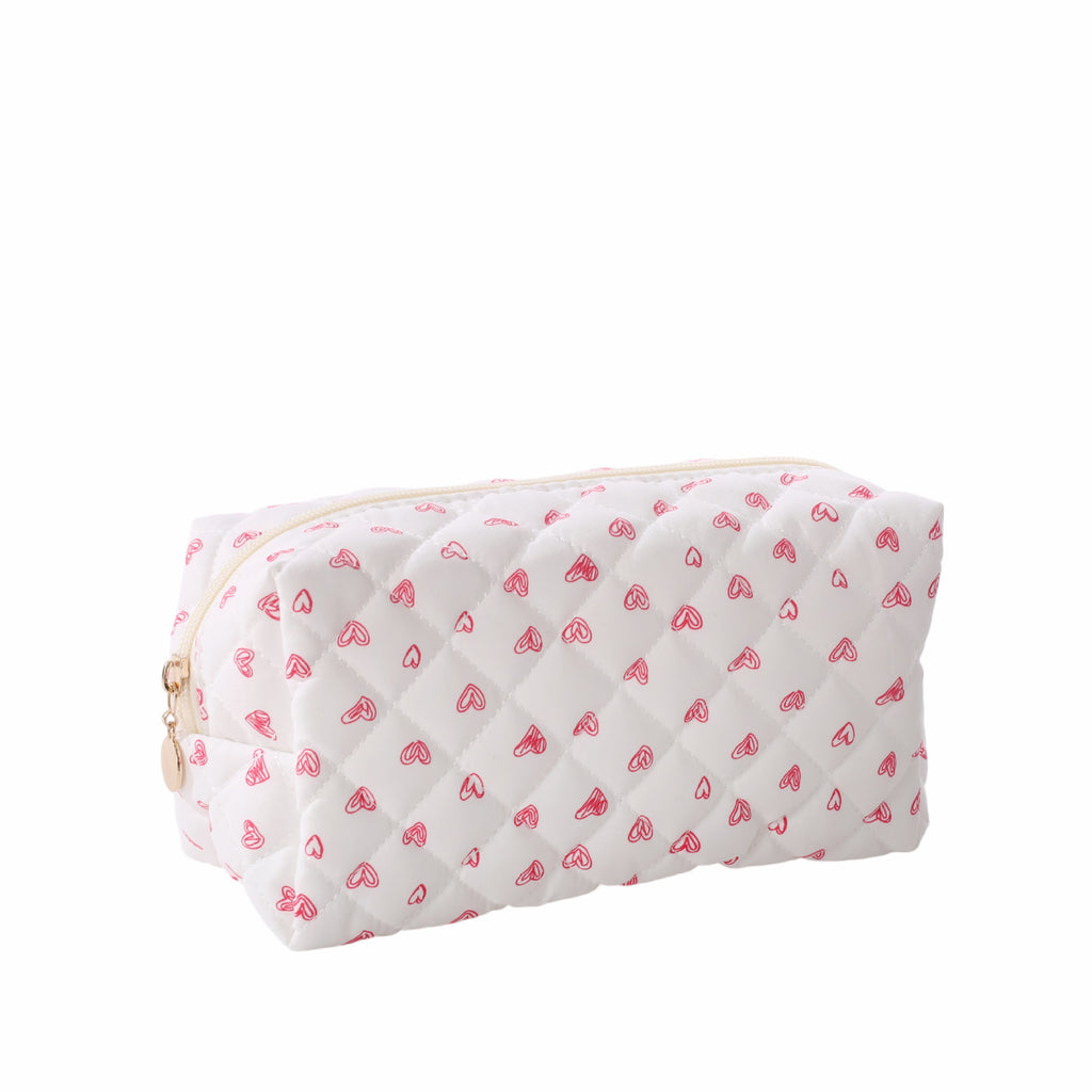 Quilted Cotton Zip Pouch Toiletry Bag - C34
