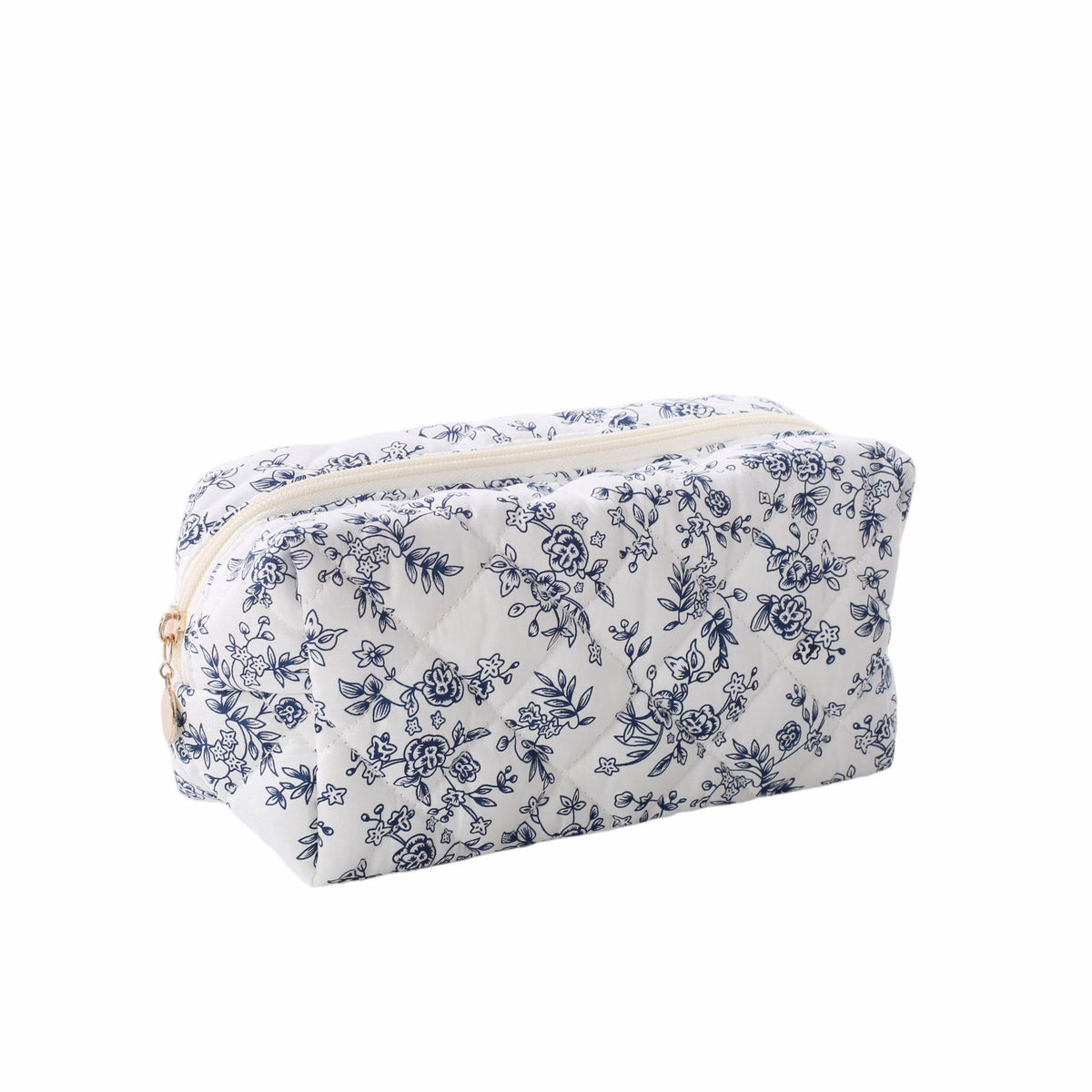 Quilted Cotton Zip Pouch Toiletry Bag - C35