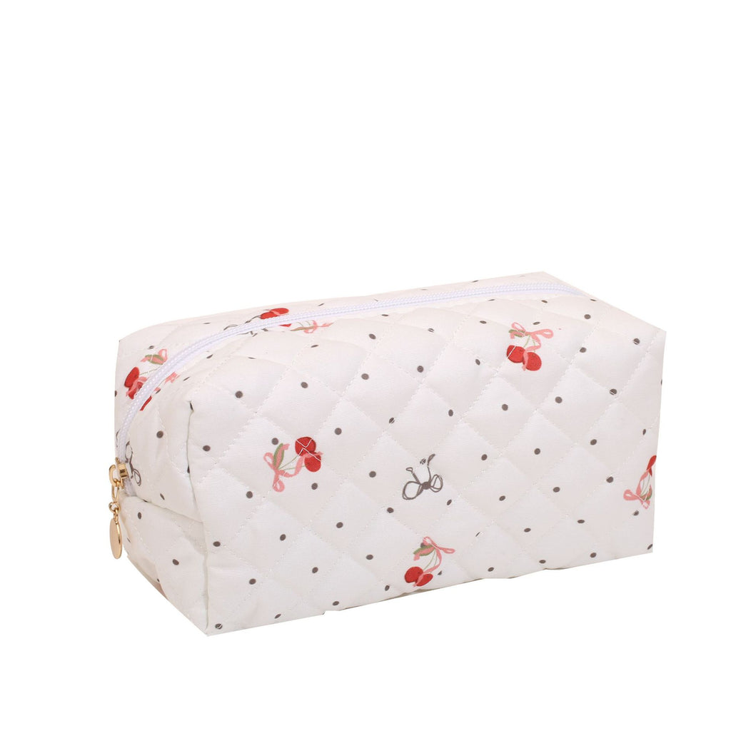 Quilted Cotton Zip Pouch Toiletry Bag - C4