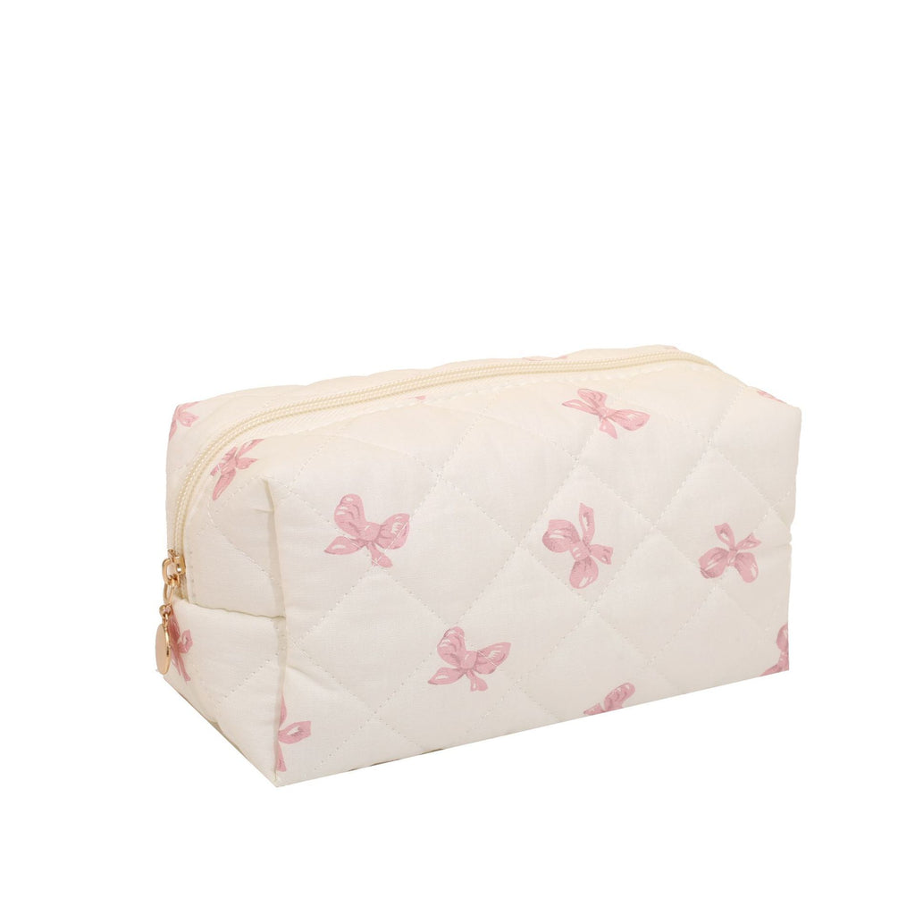 Quilted Cotton Zip Pouch Toiletry Bag - C8