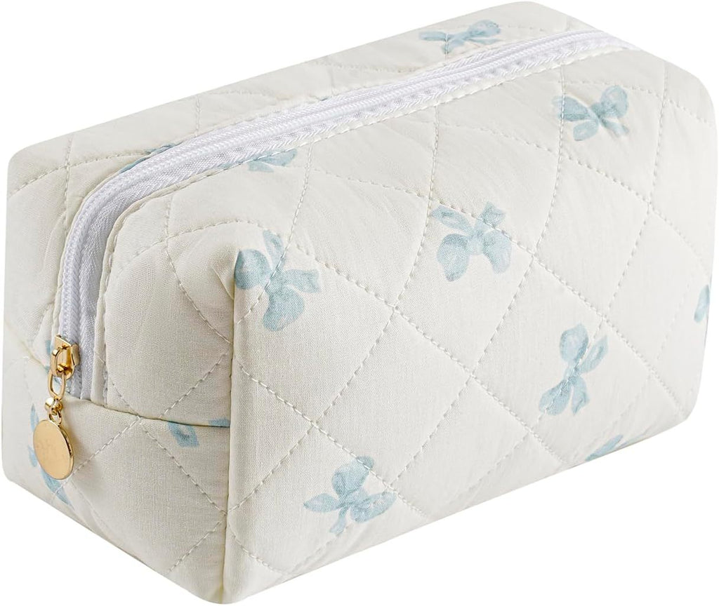 Quilted Cotton Zip Pouch Toiletry Bag - C9
