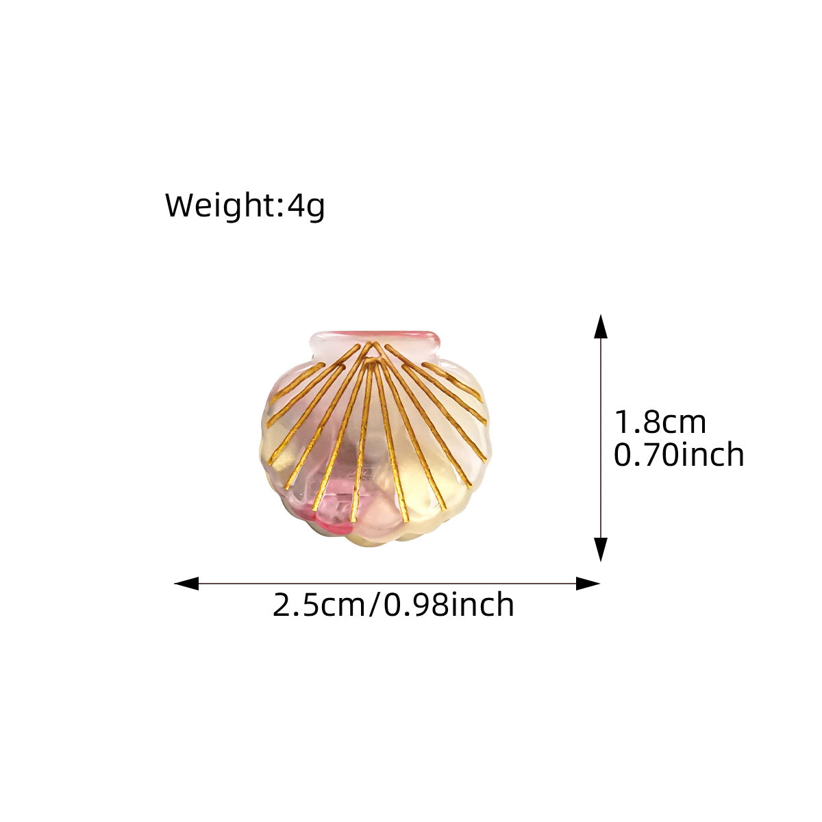 Iridescent Scallop Shell Mini Claw Clip - view 3