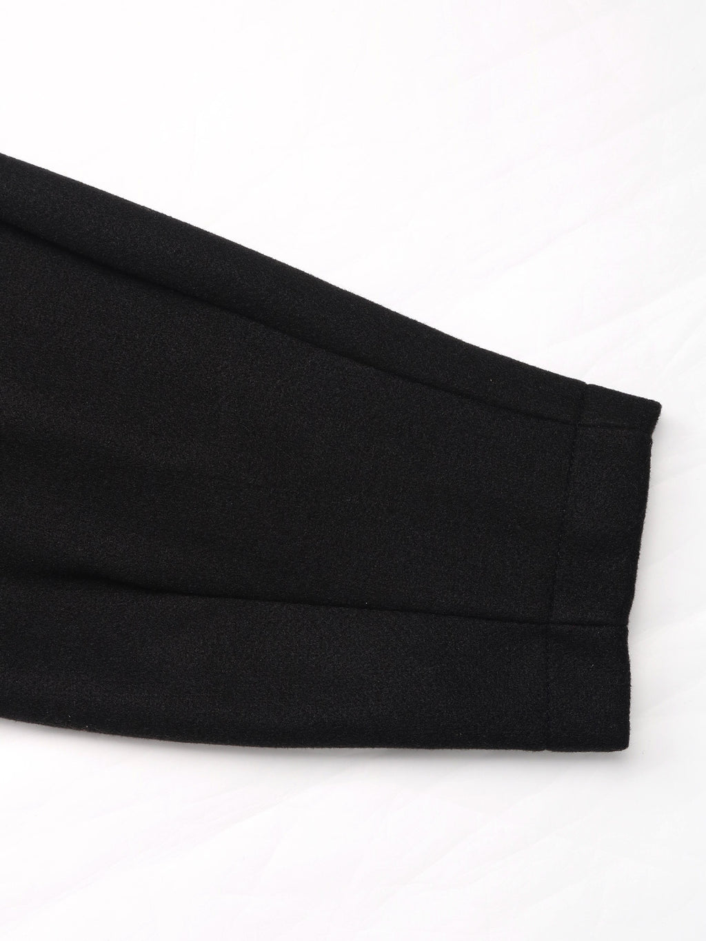 Longline Notch Lapel Wrap Coat - Black - 4