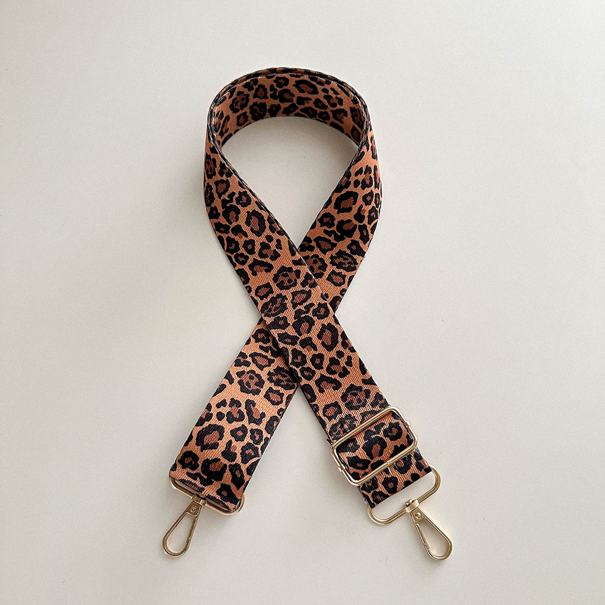 Wide Adjustable Printed Crossbody Bag Strap - Leopard
