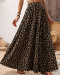 Leopard Print Flowy Maxi Skirt - Leopard