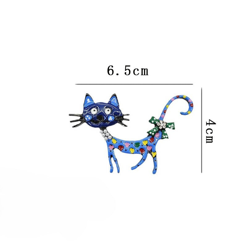 Playful Enamel Kitten Lapel Brooch