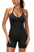 Polka Dot Scrunch Bike Shorts and Halter Tank - Set