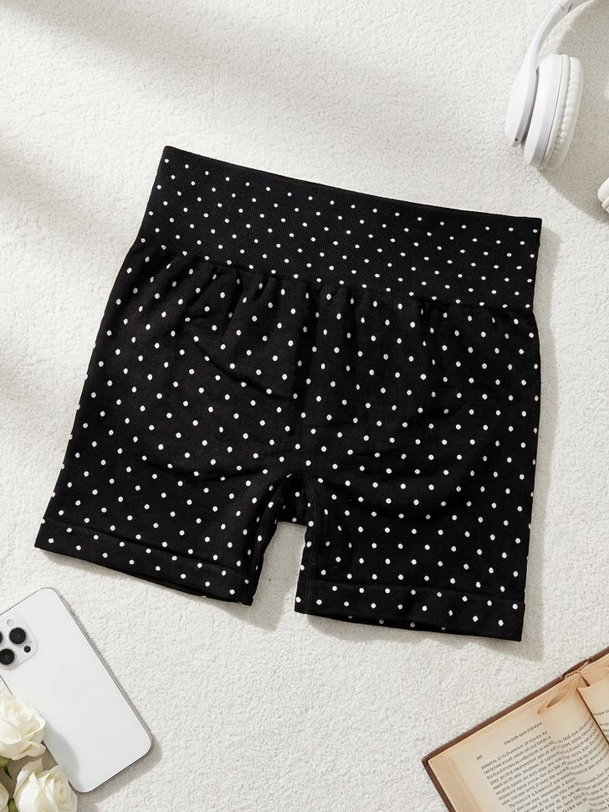 Polka Dot Scrunch Bike Shorts and Halter Tank - Shorts - 5