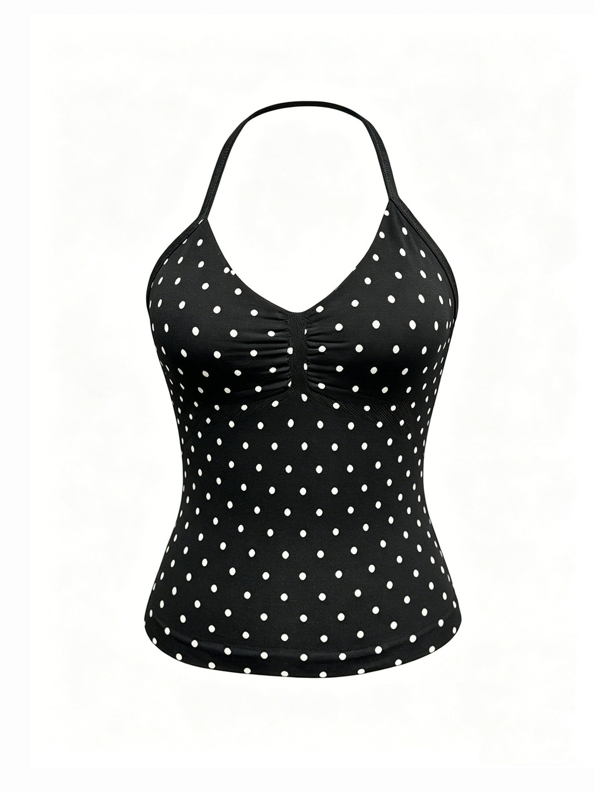 Polka Dot Scrunch Bike Shorts and Halter Tank - Top - 3