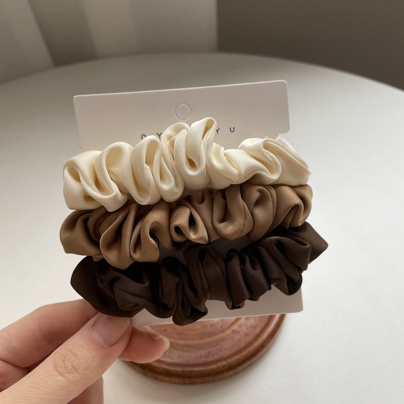 Skinny Satin Scrunchie Three Pack - TypeD