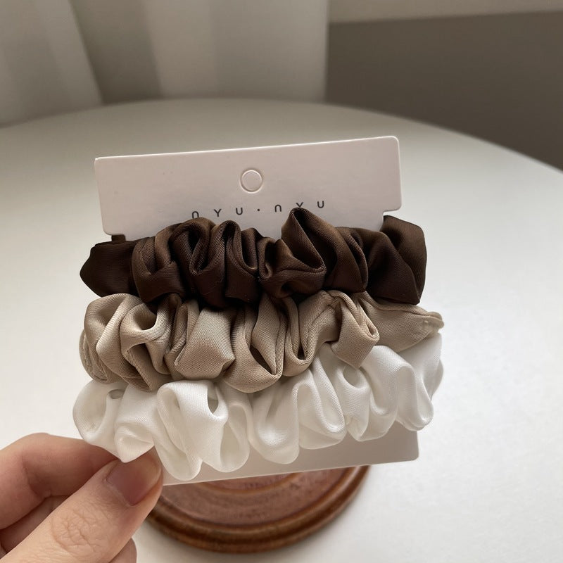 Skinny Satin Scrunchie Three Pack - TypeE