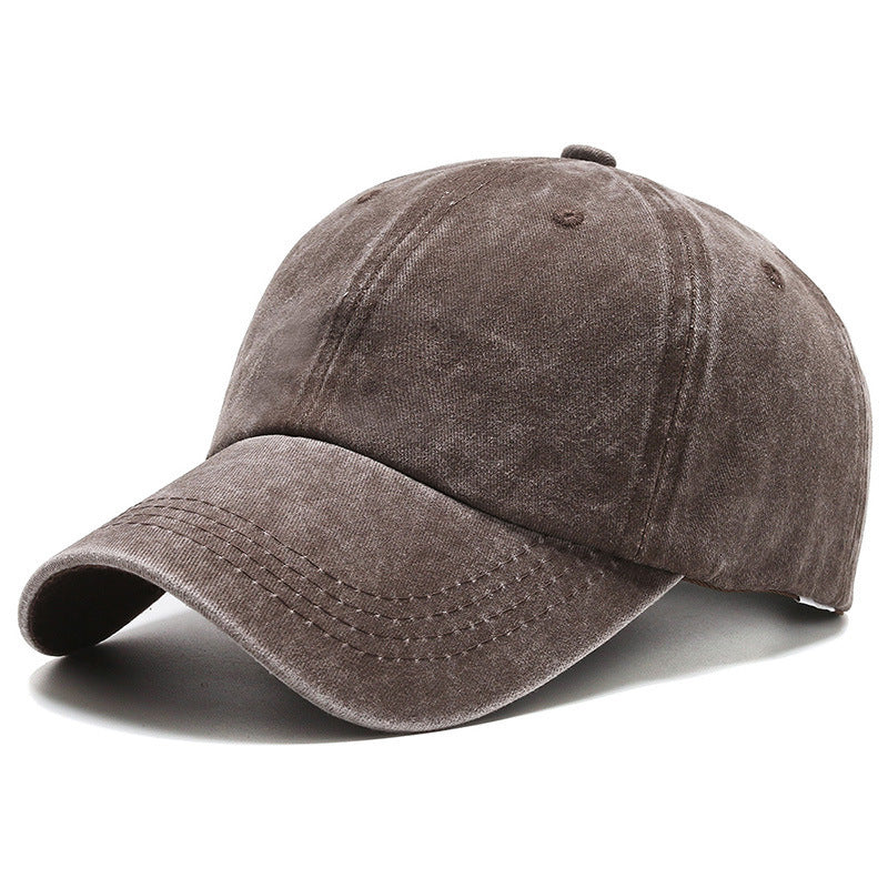 Washed Cotton Adjustable Baseball Cap Dad Hat - Coffee