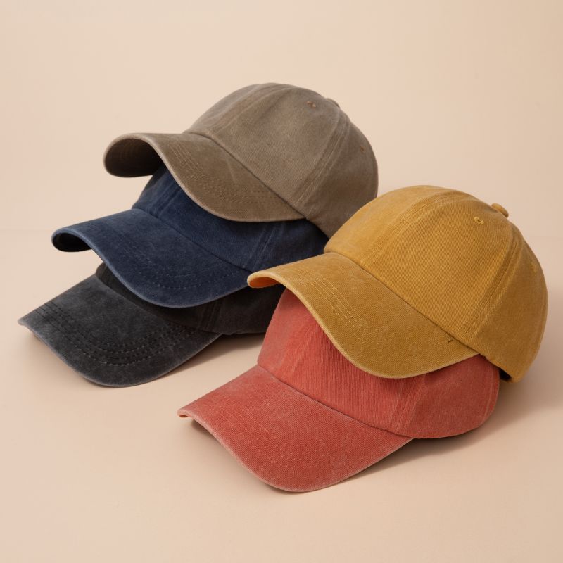 Washed Cotton Adjustable Baseball Cap Dad Hat - view 1