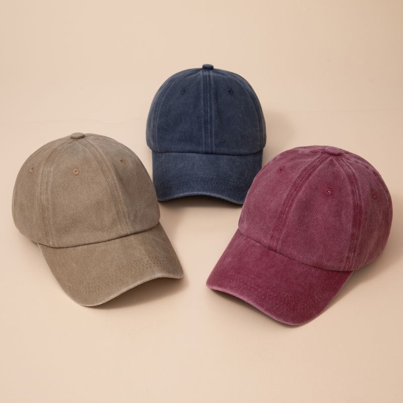 Washed Cotton Adjustable Baseball Cap Dad Hat - view 3