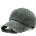 Washed Cotton Adjustable Baseball Cap Dad Hat - green