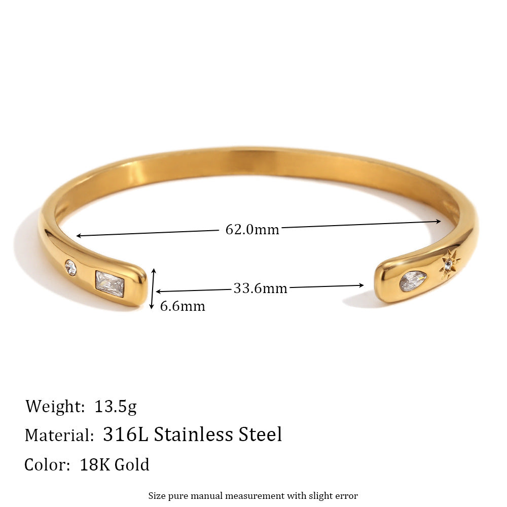 Star Set Crystal Cuff Bracelet and Ring - view 2