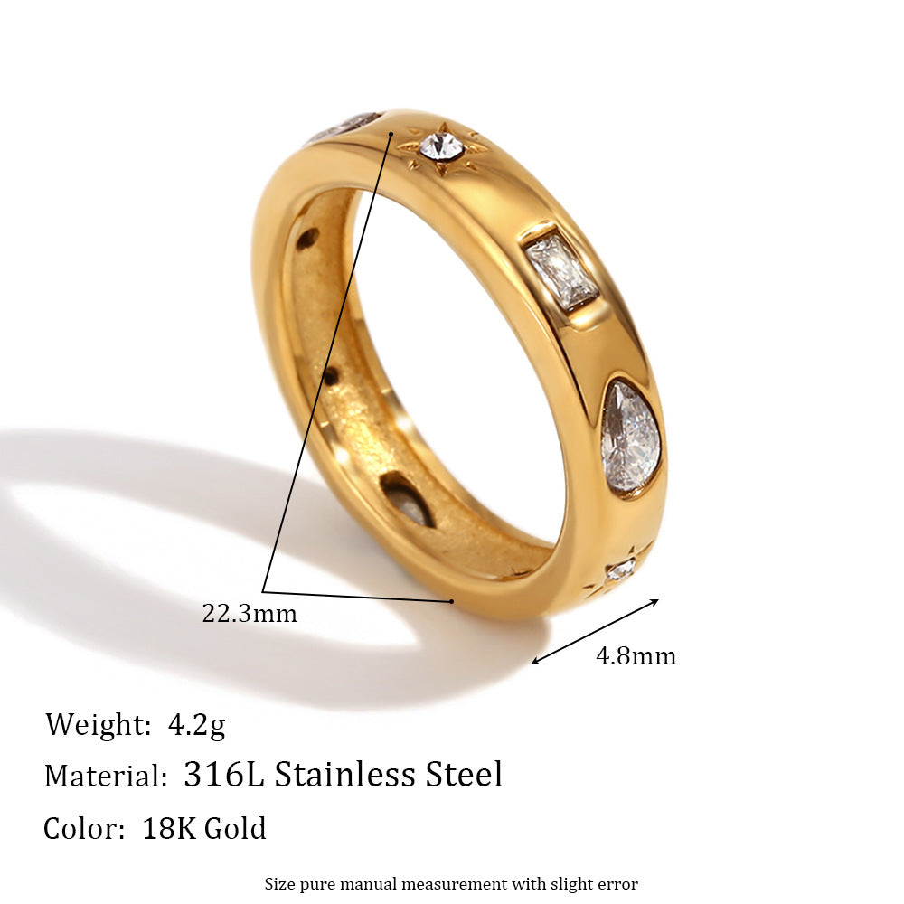 Star Set Crystal Cuff Bracelet and Ring - view 3