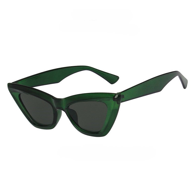 Retro Triangle Cat Eye Sunglasses - Green