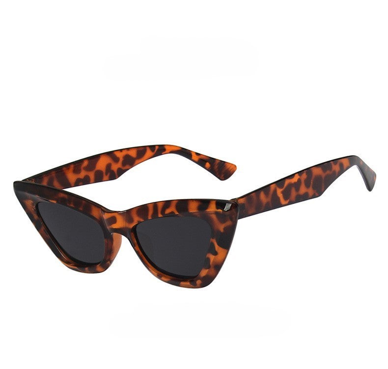 Retro Triangle Cat Eye Sunglasses - Leopard