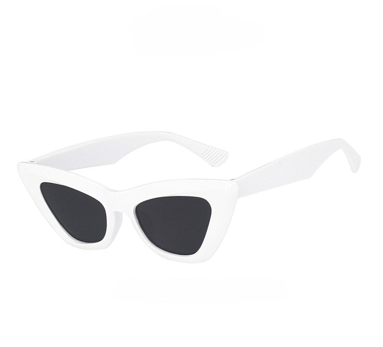 Retro Triangle Cat Eye Sunglasses - White