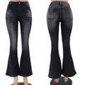 Stretch Low Rise Flare Denim Jeans - Black