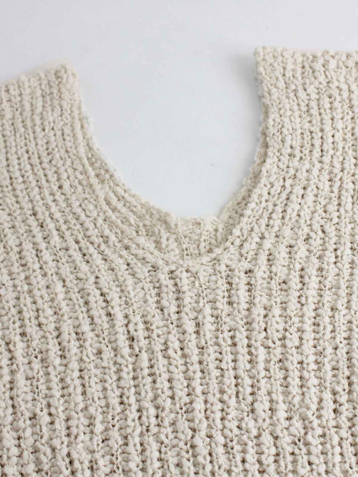 Off Shoulder Deep V Back Knit Sweater - Apricot - 4