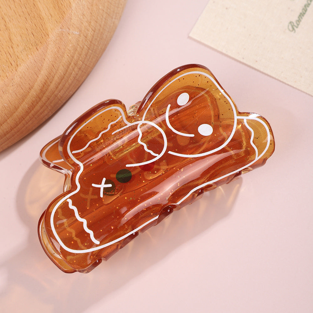 Gingerbread Cookie Shaped Claw Hair Clip - view 3
