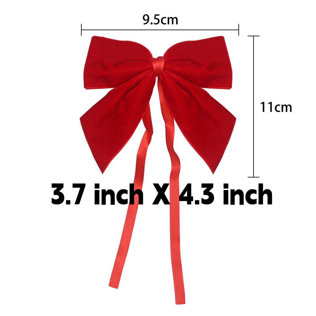 Pre-Tied Christmas Bottle Gift Bows - Velvet